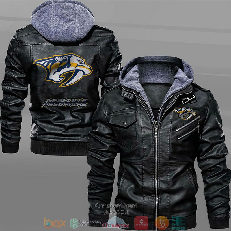 Nashville Predators Black Brown Leather Jacket