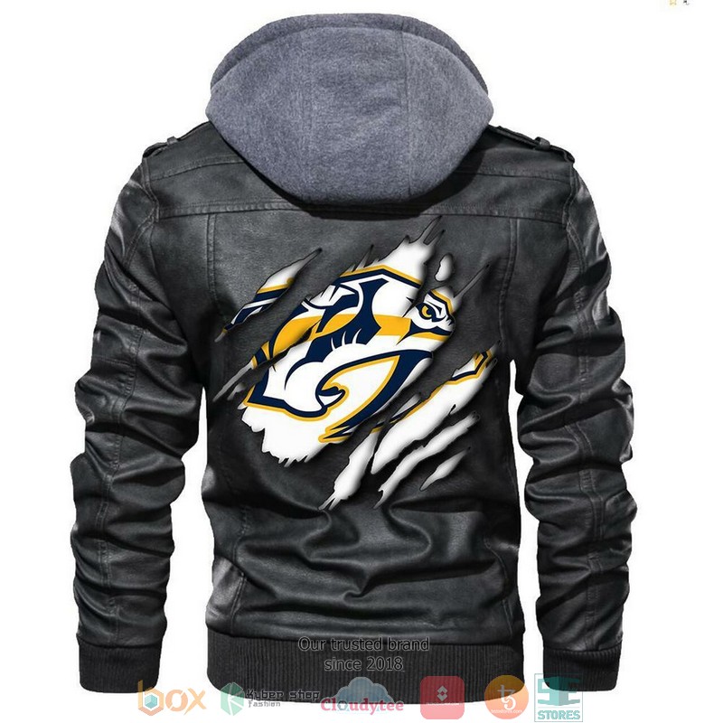 Nashville Predators NHL Hockey Black Leather Jacket