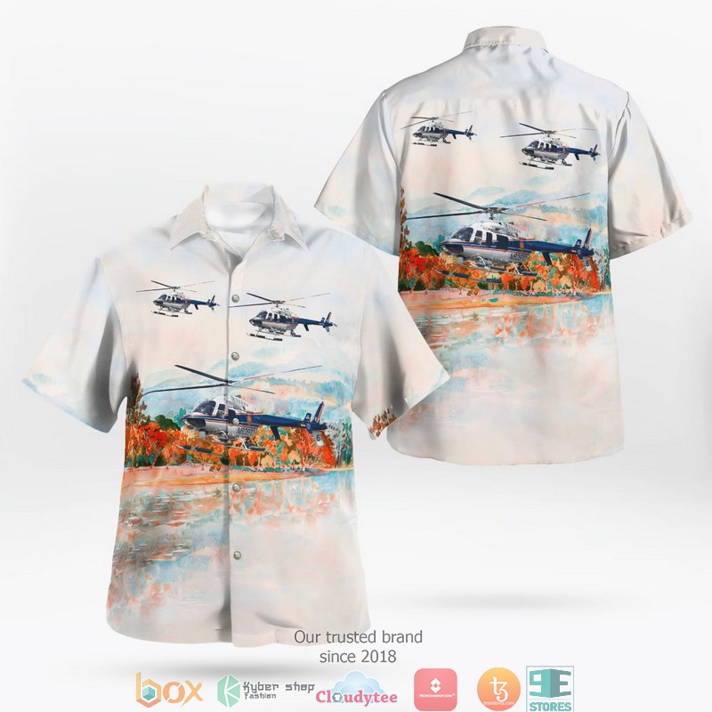 Nassau County New York Nassau County Police Department Bell 407 Hawaiian Shirt word2