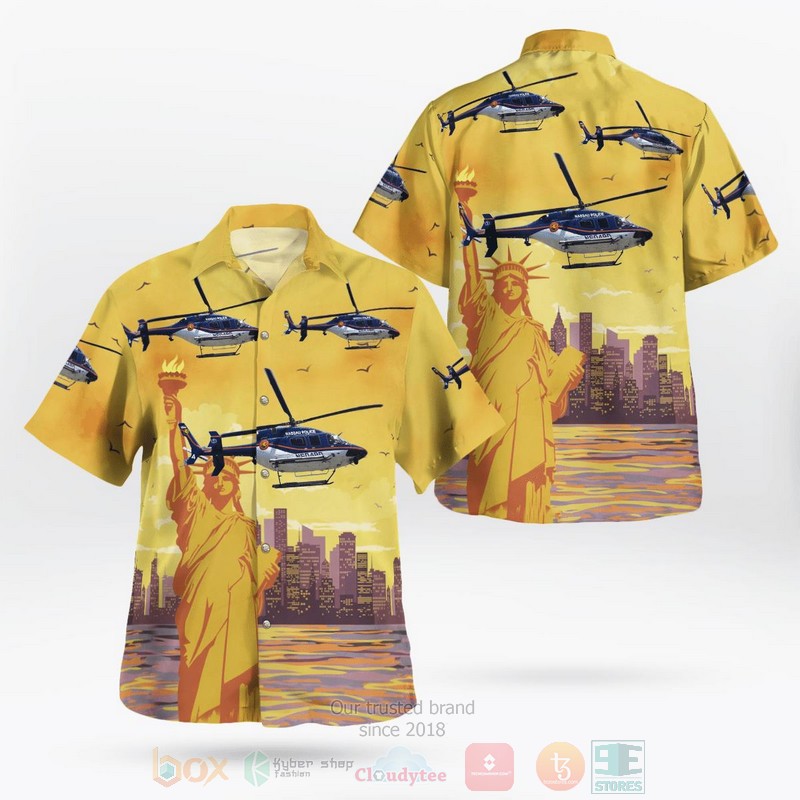 BEST Nassau County Police Department Bell Helicopter Model 429 GlobalRanger Bell 429 - N604PD 3D Aloha Shirt word2