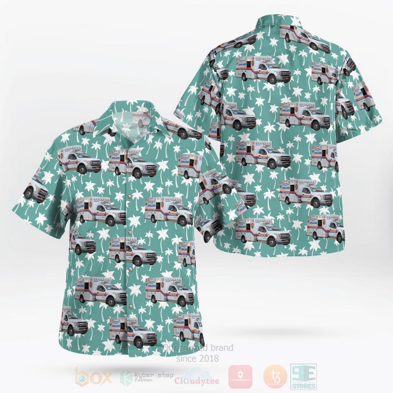 BEST Nassau County Police EMS, Nassau County, New York Ambulance 3D Aloha Shirt word2