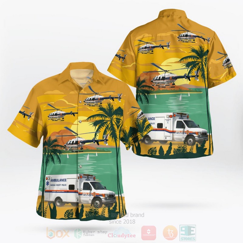 BEST Nassau County Police, New York 3D Aloha Shirt word1