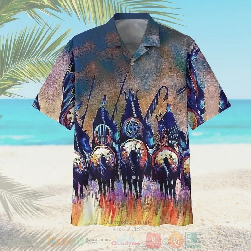 BEST Native American Horse All Over Print Aloha Shirt 1 Native American Horse Short Sleeve Hawaiian Shirt