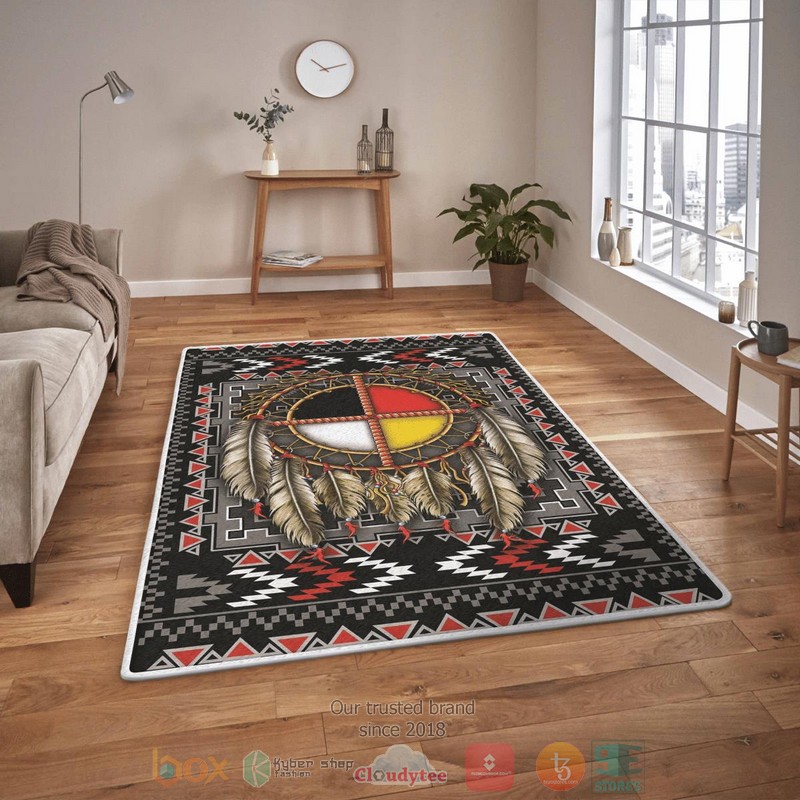 Native American dreamcatcher pattern rug