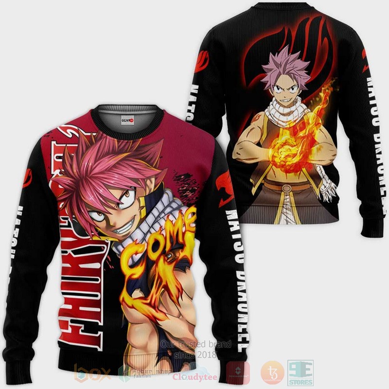 BEST Anime Natsu Dragneel Fairy Tail All Over Print Hoodie-Bomber Jacket 2 Natsu Dragneel Fairy Tail Anime 3D Hoodie Bomber Jacket 1