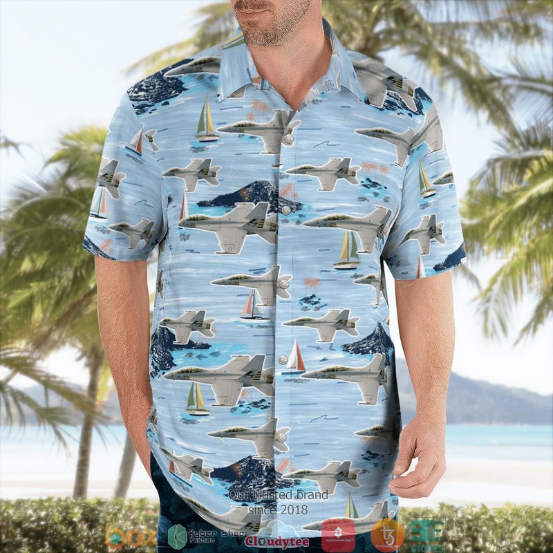 Navy Boeing FA-18F Super Hornet Green Hornet Hawaiian Shirt word3