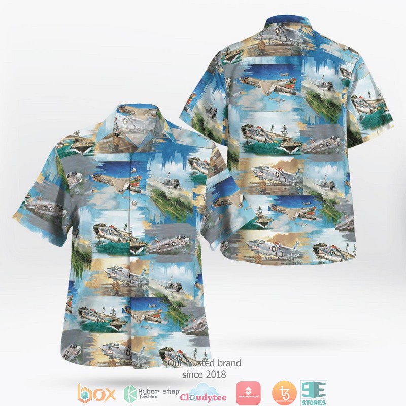 Navy Vought F-8 Crusader Hawaiian Shirt 8 Navy Vought F-8 Crusader Hawaiian Shirt word2