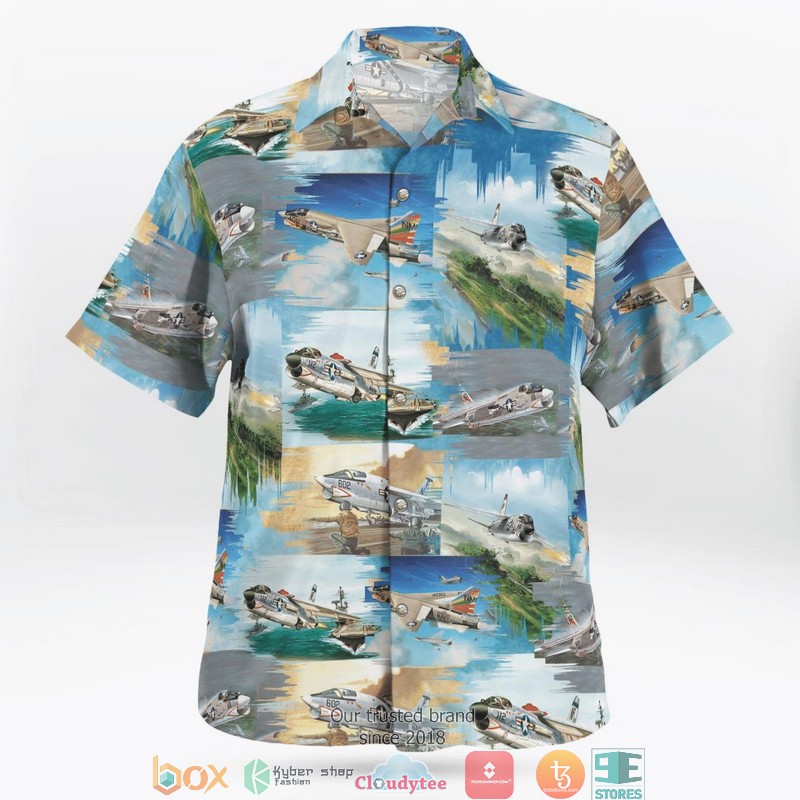 Navy Vought F-8 Crusader Hawaiian Shirt 3 Navy Vought F-8 Crusader Hawaiian Shirt word2