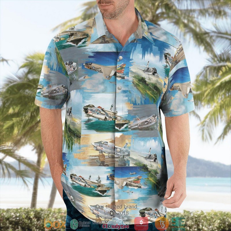 Navy Vought F-8 Crusader Hawaiian Shirt 4 Navy Vought F-8 Crusader Hawaiian Shirt word2