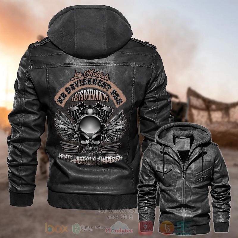 BEST Ne Deviennent Pas Skull Nous Passons Chromes Zipper Jacket Leather 1 Ne Deviennent Pas Skull Nous Passons Chromes Leather Jacket