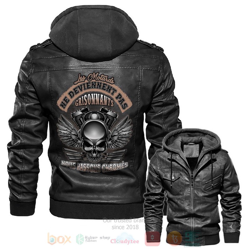 BEST Ne Deviennent Pas Skull Nous Passons Chromes Zipper Jacket Leather 2 Ne Deviennent Pas Skull Nous Passons Chromes Leather Jacket 1