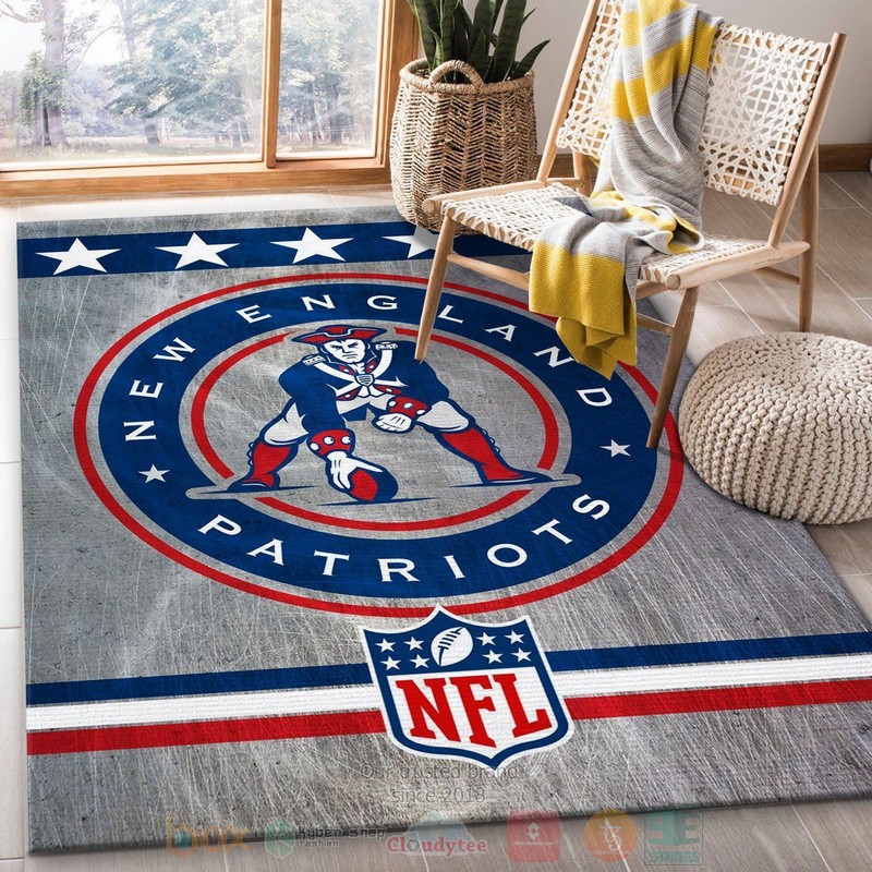 Ne Patriots Circle NFL Football Team For Area Rugs