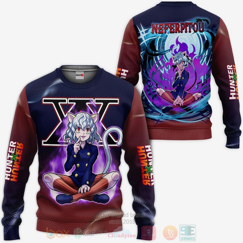 BEST Anime Neferpitou Hunter x Hunter All Over Print Hoodie-Bomber Jacket 2 Neferpitou Custom Anime Hunter x Hunter 3D Hoodie Bomber Jacket 1