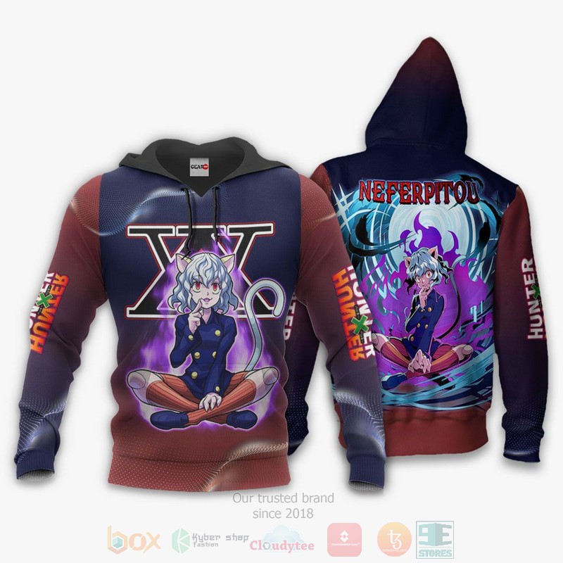 BEST Anime Neferpitou Hunter x Hunter All Over Print Hoodie-Bomber Jacket 3 Neferpitou Custom Anime Hunter x Hunter 3D Hoodie Bomber Jacket 1 2