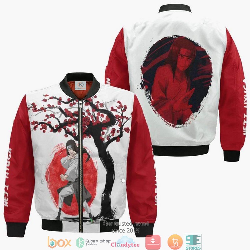 Neji Hyuga Naruto Anime Ninja Under The Sun 3D Bomber jacket 1 Neji Hyuga Naruto Anime Ninja Under The Sun 3D Bomber jacket