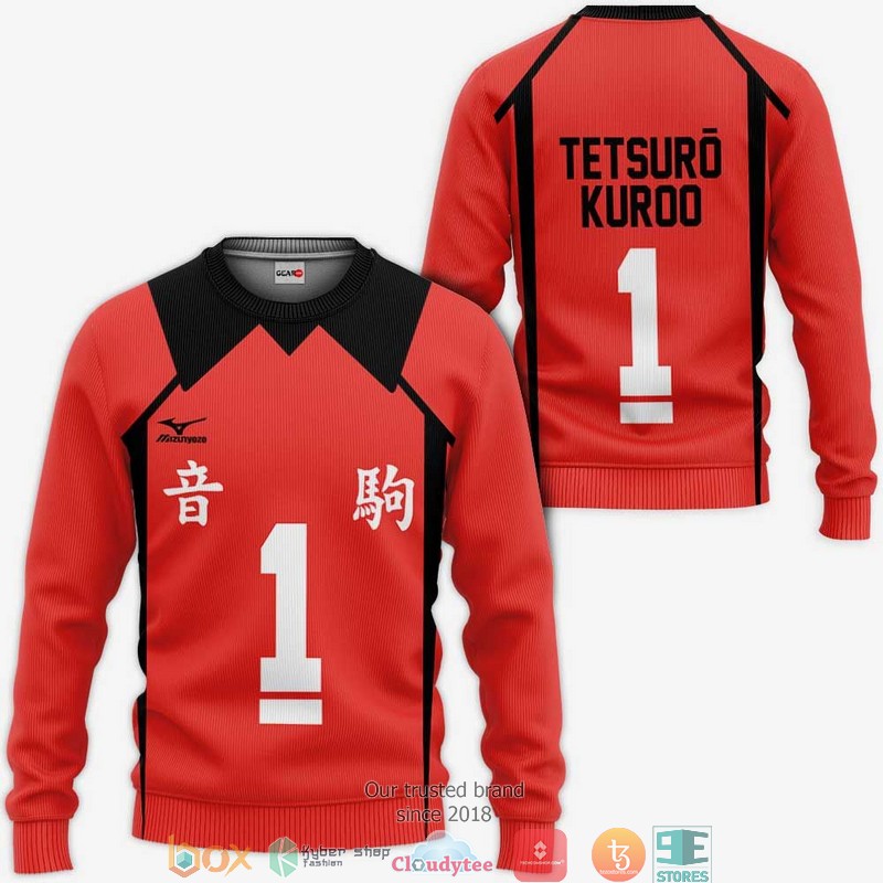 Nekoma Tetsuro Kuroo Number 1 Uniform Haikyuu Anime 3D Shirt Bomber jacket 1