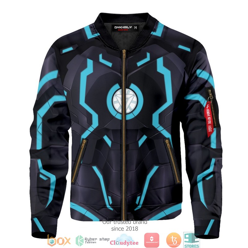 Neon Tech Iron Man Bomber Jacket word2