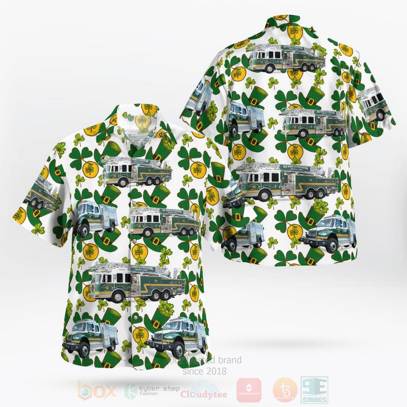 BEST Nesquehoning Hose Company 1, Pennsylvania Saint Patrick's Day 3D Aloha Shirt word3
