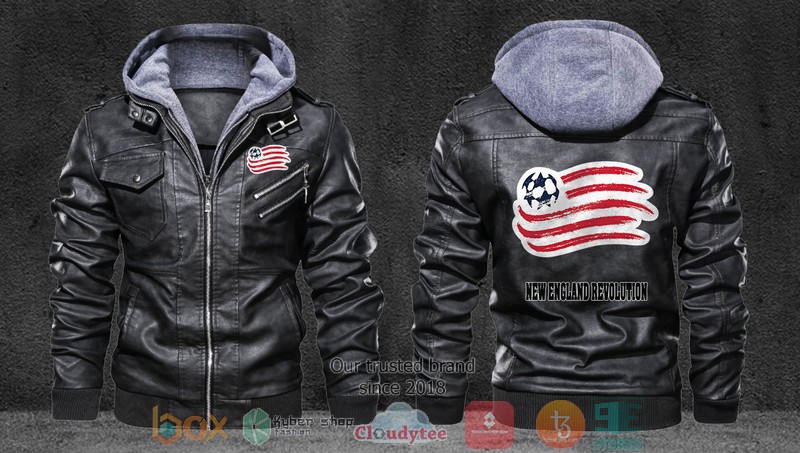 New England Revolution Black Brown Leather Jacket 4 New England Revolution Black Brown Leather Jacket
