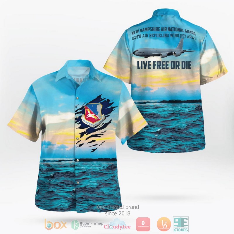 New Hampshire Air National Guard 157th Air Refueling Wing 157 ARW Hawaiian Shirt word3