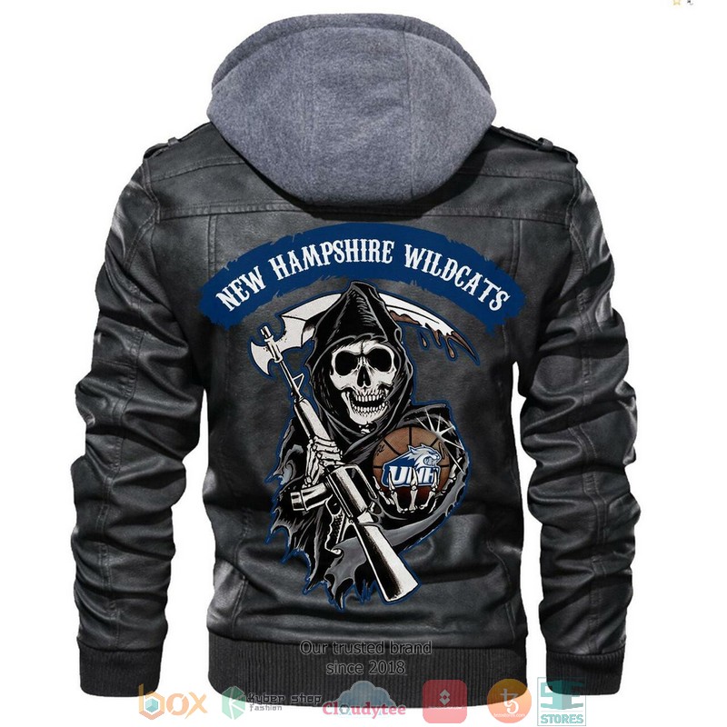 New Hampshire Wildcats NCAA Basketball Black Leather Jacket 4 New Hampshire Wildcats NCAA Basketball Black Leather Jacket