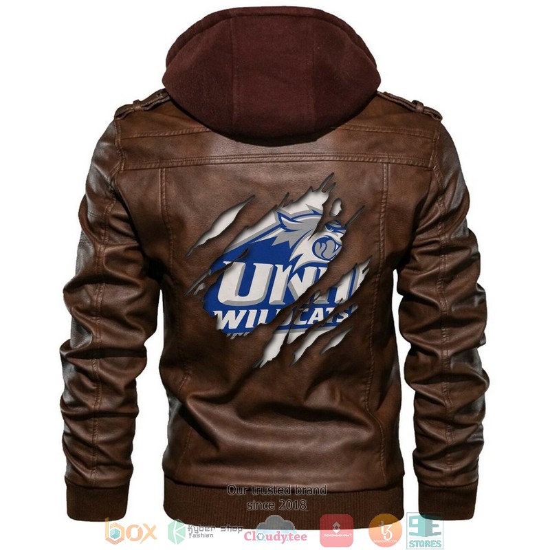 New Hampshire Wildcats NCAA Brown Leather Jacket