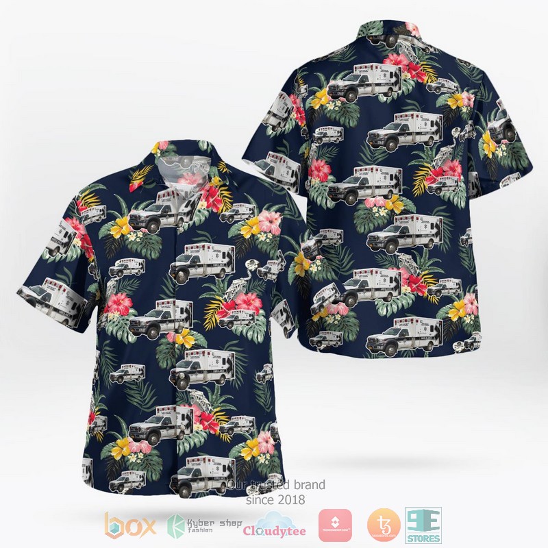 New York Albany County EMS Hawaiian Shirt word1