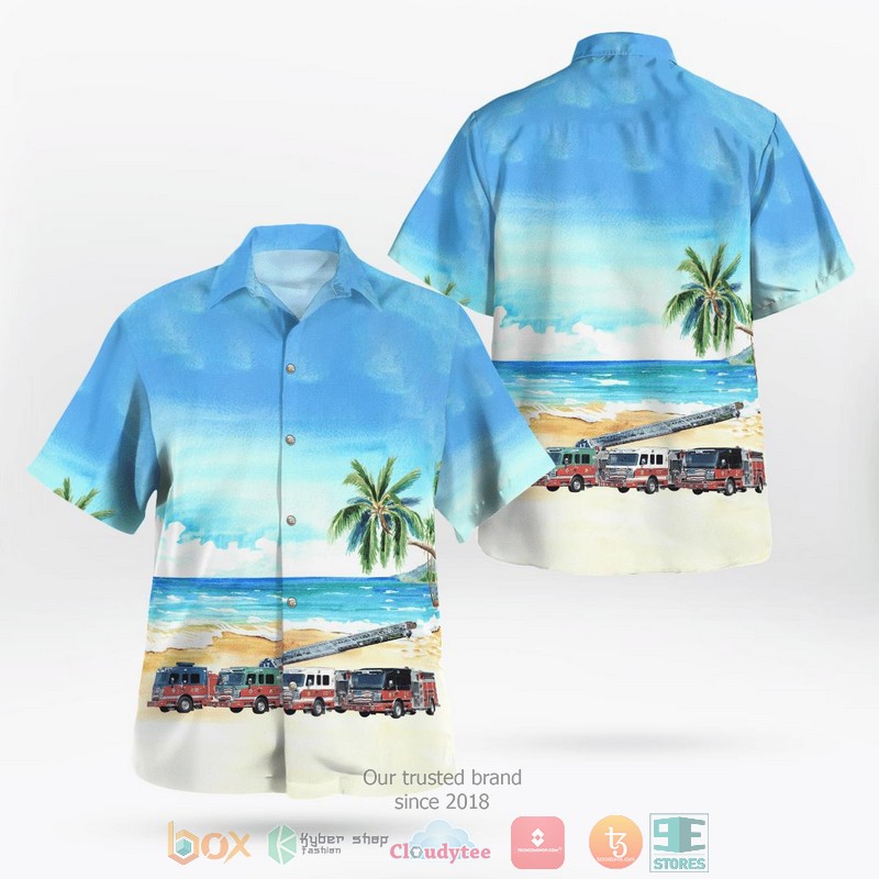 New York Bay Shore Fire Department Hawaiian Shirt word3