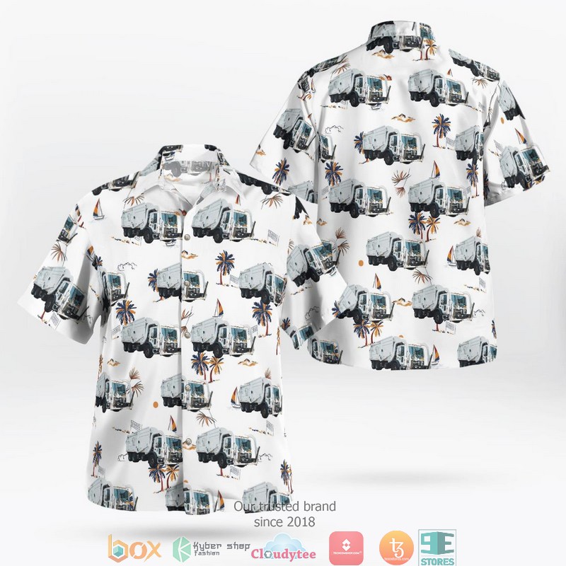 New York City Department of Sanitation Truck Hawaiian Shirt word3