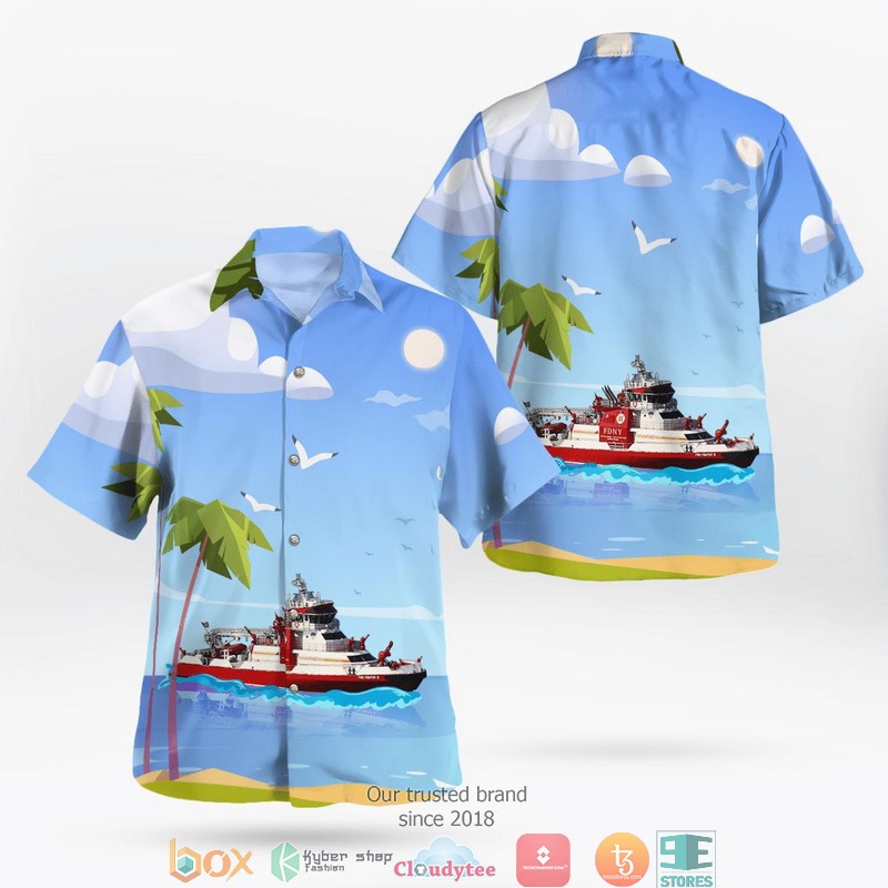 New York City Fire Department Three Forty Three Fireboat Hawaii 3D Shirt
