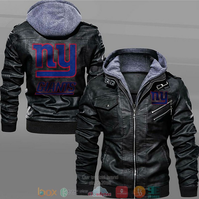 New York Giants Black Brown Leather Jacket