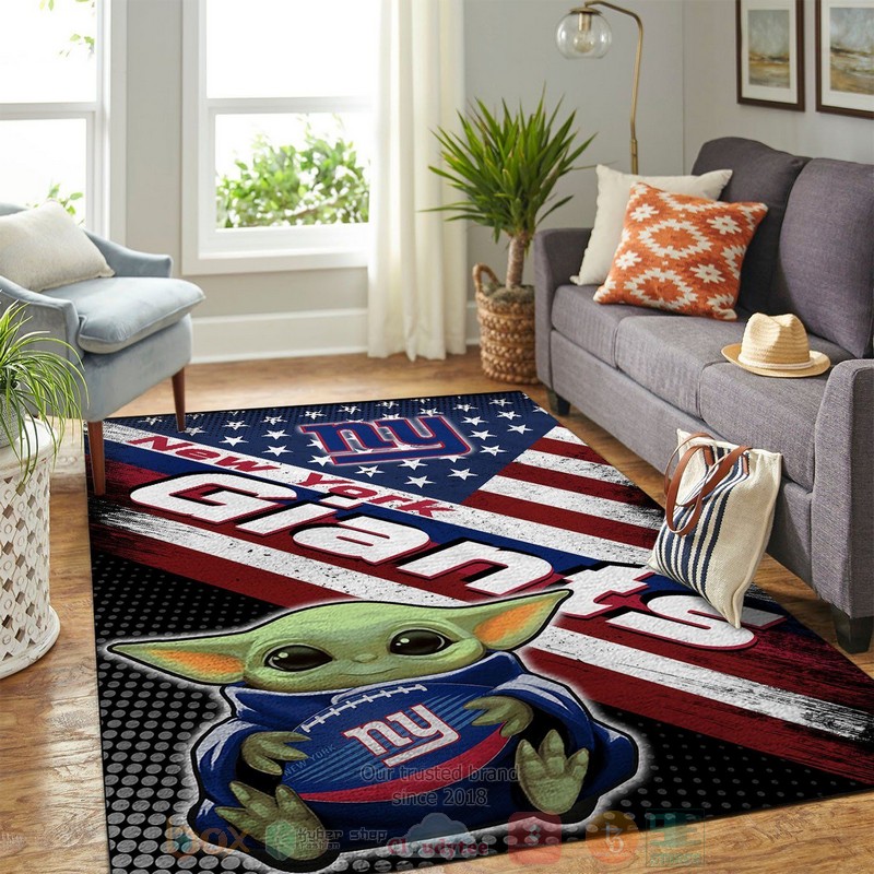 New York Giants NFL Team Logo Baby Yoda Us Area Rugs
