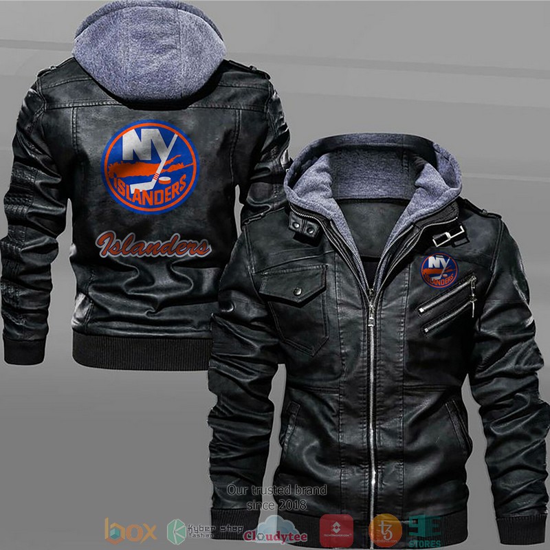 New York Islanders Black Brown Leather Jacket 5 New York Islanders Black Brown Leather Jacket