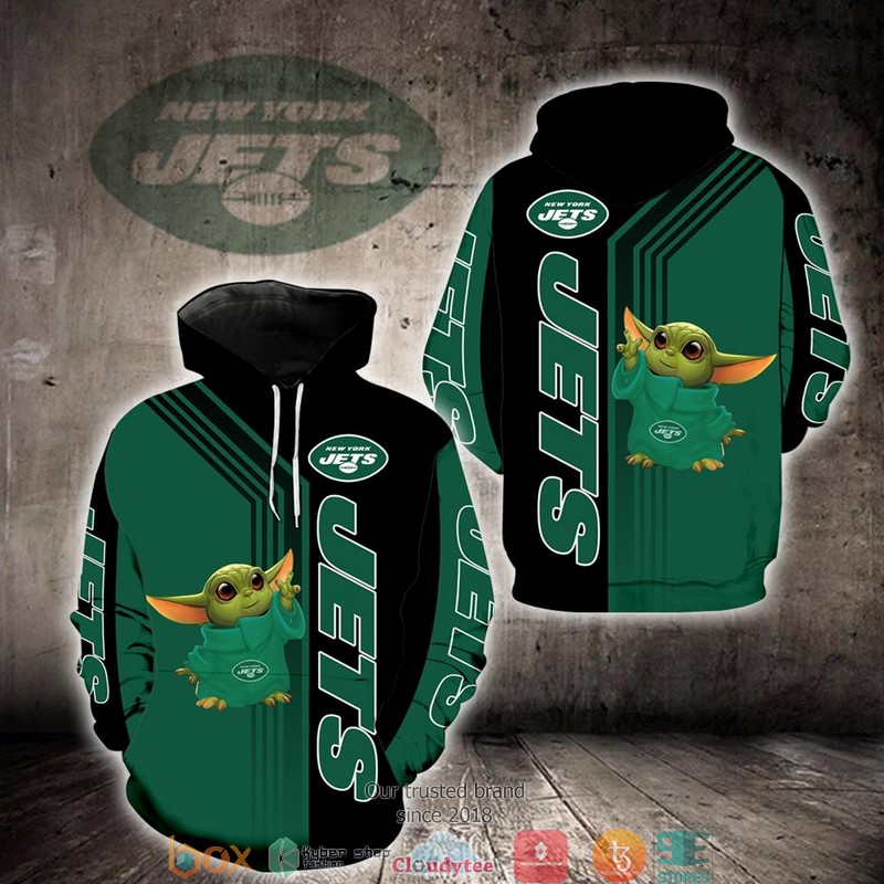New York Jets Baby Yoda Green 3D Full All Over Print Shirt hoodie
