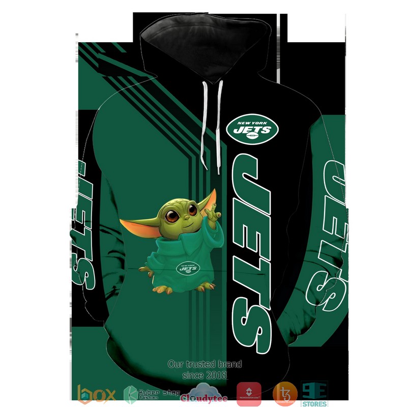 New York Jets Baby Yoda Green 3D Full All Over Print Shirt hoodie 1