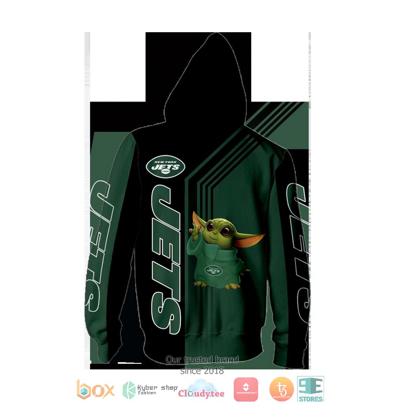 New York Jets Baby Yoda Green 3D Full All Over Print Shirt hoodie 1 2 3 4 5 6 7