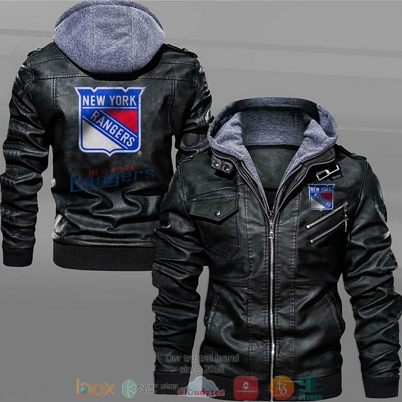 New York Rangers Black Brown Leather Jacket 4 New York Rangers Black Brown Leather Jacket