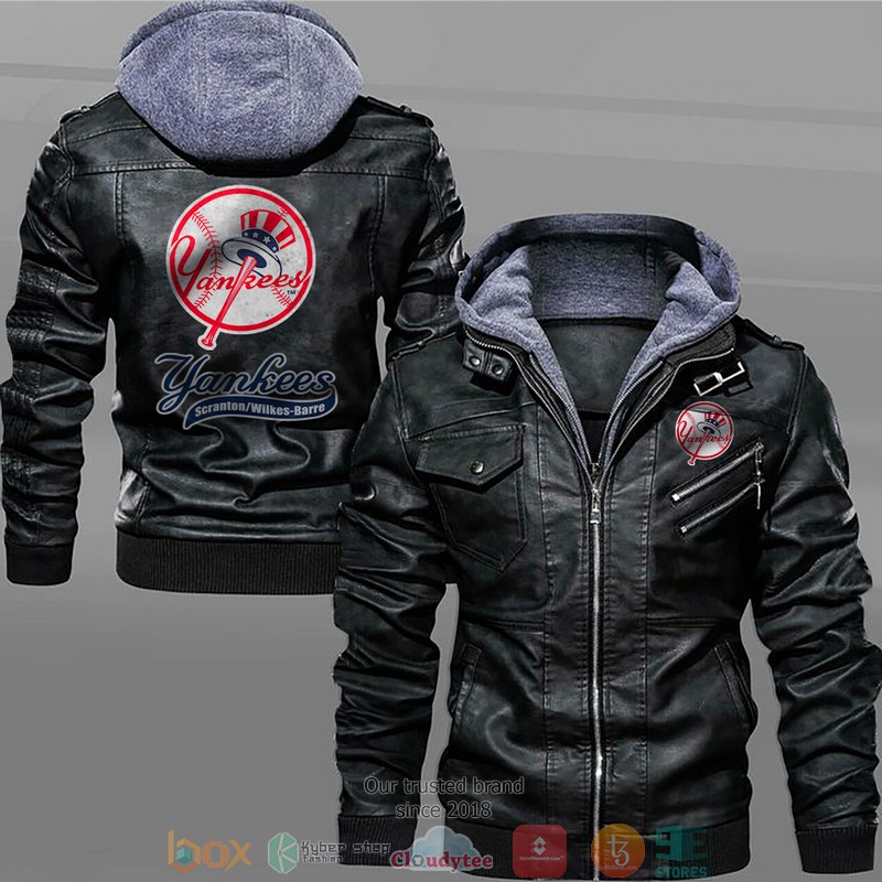 New York Yankees Black Brown Leather Jacket