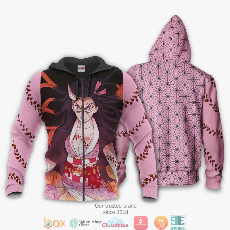 Nezuko Demon Form Kimetsu Anime Merch 3D Shirt Bomber jacket