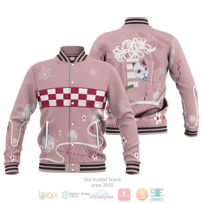 BEST Nezuko Kamado Demon Slayer Cosplay Costume 3D Printed Varsity Jacket 3 Nezuko Kamado Demon Slayer Anime Cosplay Costume Baseball Jacket