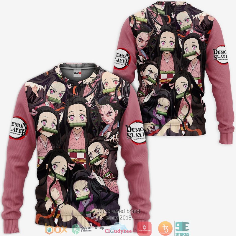 Nezuko Kamado Kimetsu Anime Merch 3D Shirt, Bomber jacket 2 Nezuko Kamado Kimetsu Anime Merch 3D Shirt Bomber jacket 1