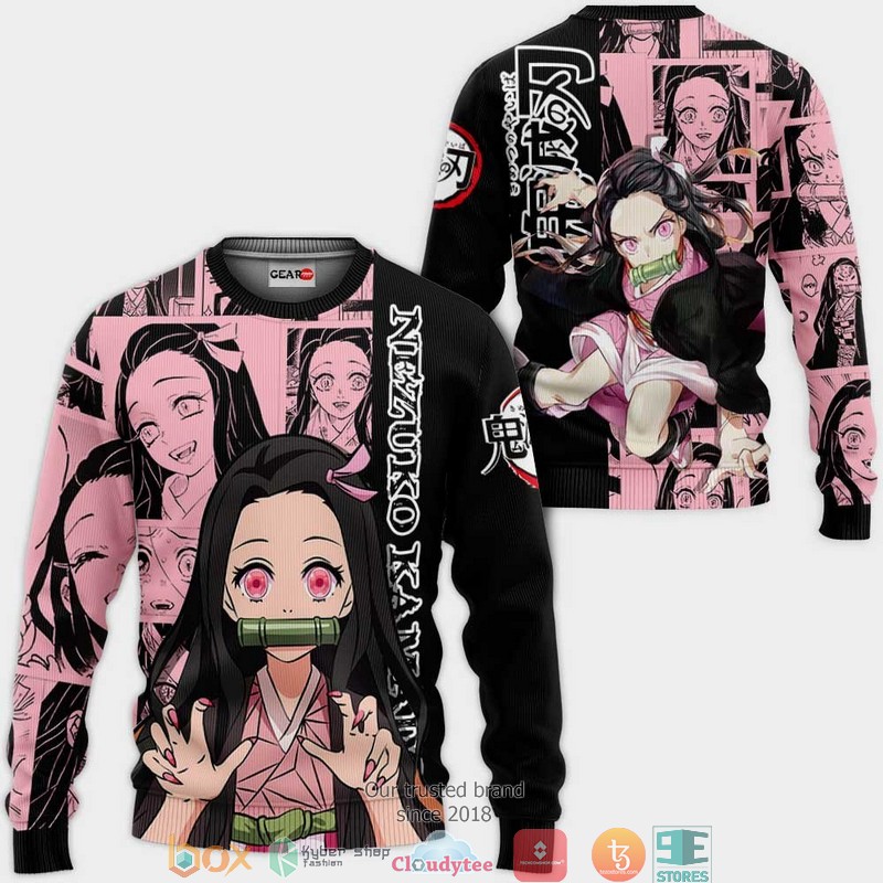 Nezuko Kamado Kimetsu Anime Merch Manga 3D Shirt, Bomber jacket 2 Nezuko Kamado Kimetsu Anime Merch Manga 3D Shirt Bomber jacket 1