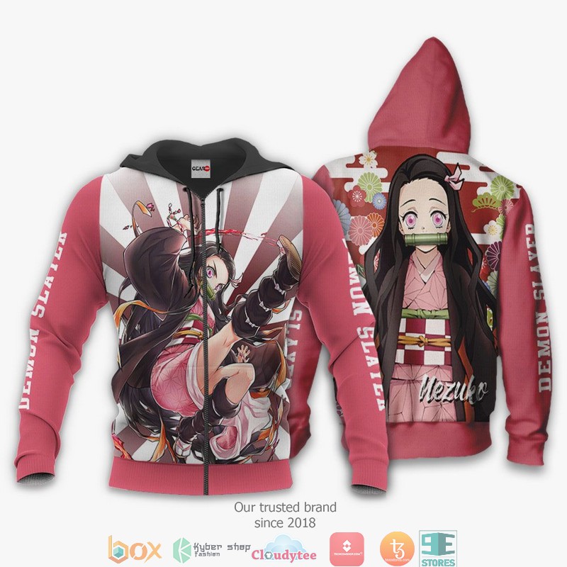 Nezuko Kamado Kimetsu Anime Merch Pink 3D Shirt, Bomber jacket 13 Nezuko Kamado Kimetsu Anime Merch Pink 3D Shirt Bomber jacket