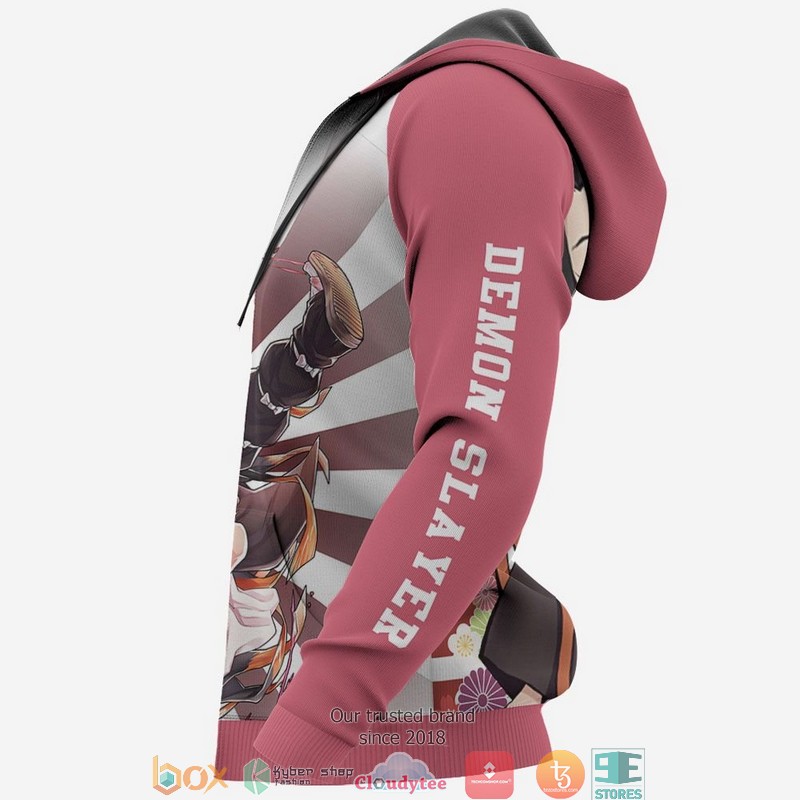 Nezuko Kamado Kimetsu Anime Merch Pink 3D Shirt Bomber jacket 1 2 3 4 5