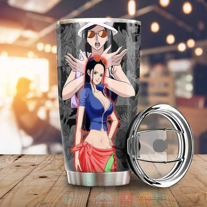 Nico Robin One Piece Grey Anime Tumbler