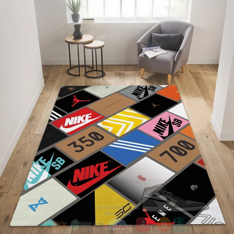 Nike Sneaker Box Fashion Brand Home Us Area Rugs 1