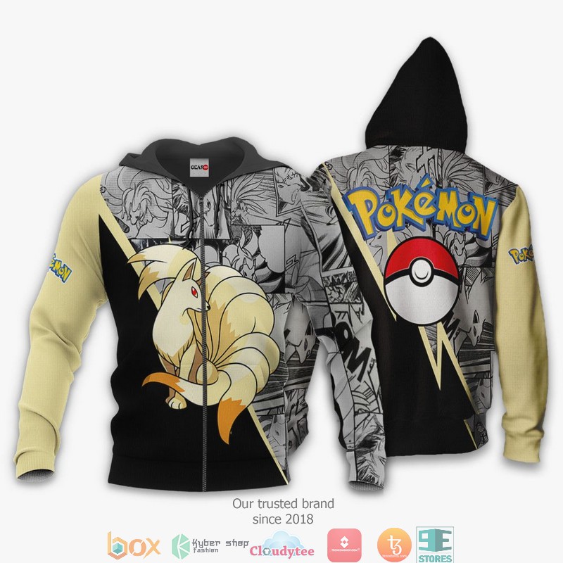 Ninetales Anime Pokemon Merch Mix Manga 3D Shirt Bomber jacket