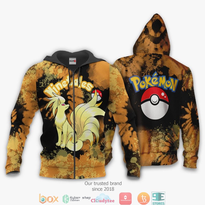 Ninetales Pokemon Anime Merch Tie Dye 3D Shirt, Bomber jacket 13 Ninetales Pokemon Anime Merch Tie Dye 3D Shirt Bomber jacket