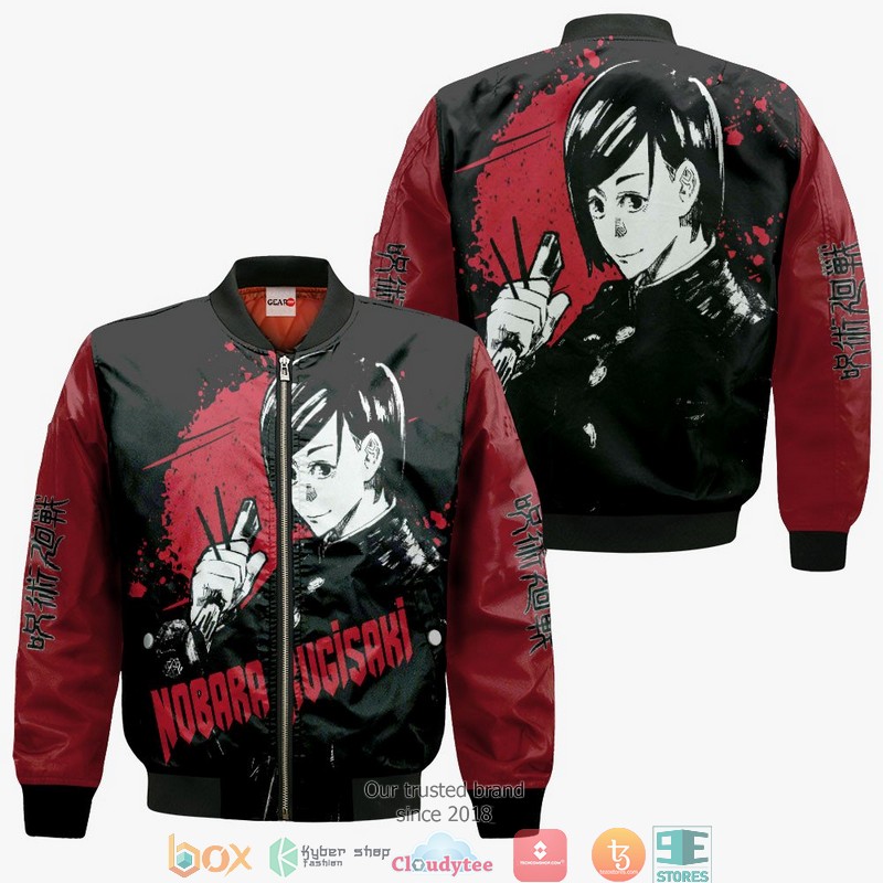Nobara Kugisaki Jujutsu Kaisen Anime Merch Monochrome 3D Shirt Bomber jacket 1 2 3