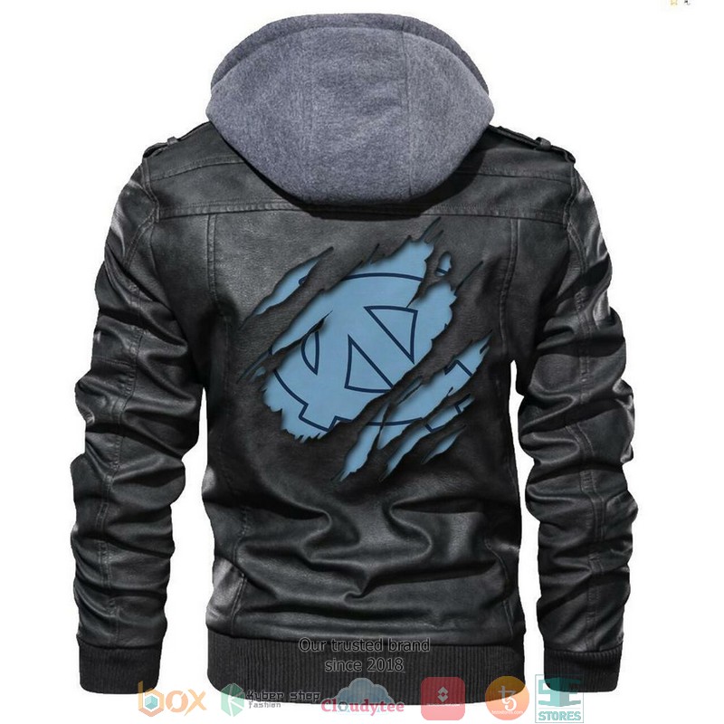 North Carolina Tar Heels NCAA Black Leather Jacket